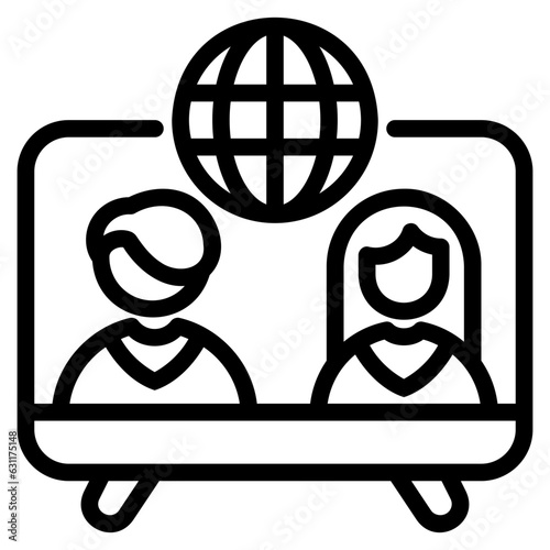  News anchor outline icon