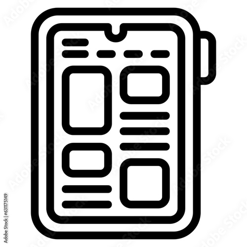  Mobile news outline icon