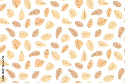 seamless pattern with oat flakes; breakfast; healthy diet background- vector illustration
