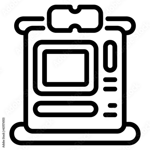  Ticket machine outline icon