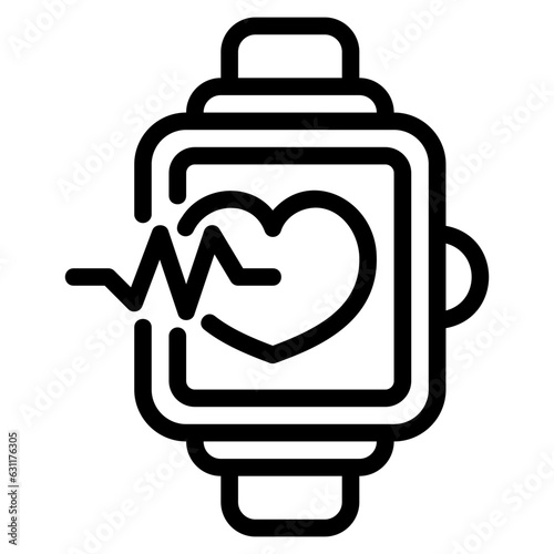  Heart rate outline icon