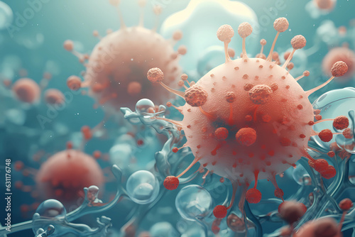 lymphocytes. human blood cells. microbiology © Yuliya