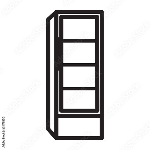 Fridge icons. Freezer drinks outline icon of fridge vector for web design isolated on white background