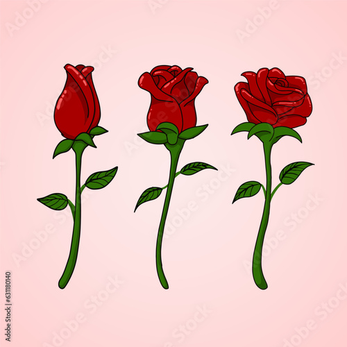 rose flower growing Vector Illustration AD419