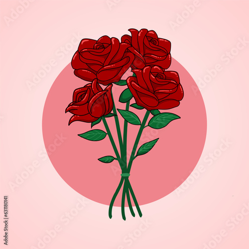 boquet of roses vector illustration AD420