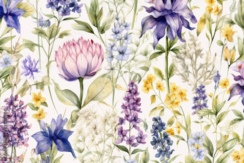 Seamless Watercolor Painting.