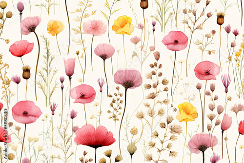 Seamless Watercolor Painting.