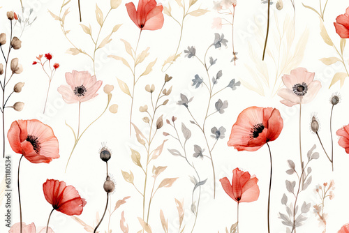 Seamless Watercolor Painting.