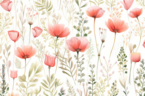 Seamless Watercolor Painting.