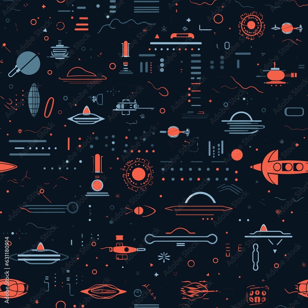 Sci-Fi Pattern vector illustration, Background