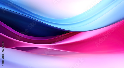 Abstract background with vibrant neon colored waves on white background. Generative AI