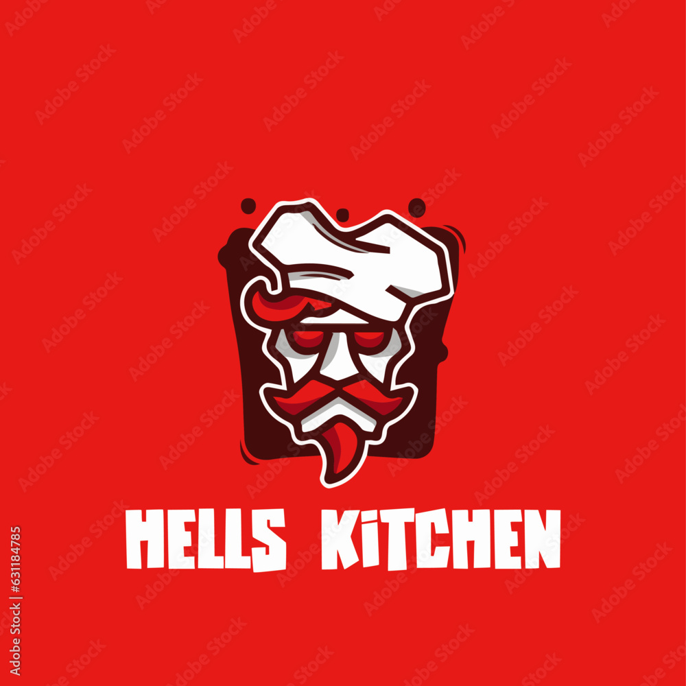 Logo Illustration Of A Restaurant Logo With A Chef With A Mustache And logo-illustration-of-a-restaurant-logo-with-a-chef-with-a-mustache-and