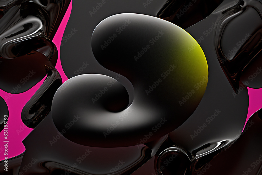 abstract fluid black forms
