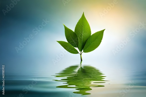 green plant in water