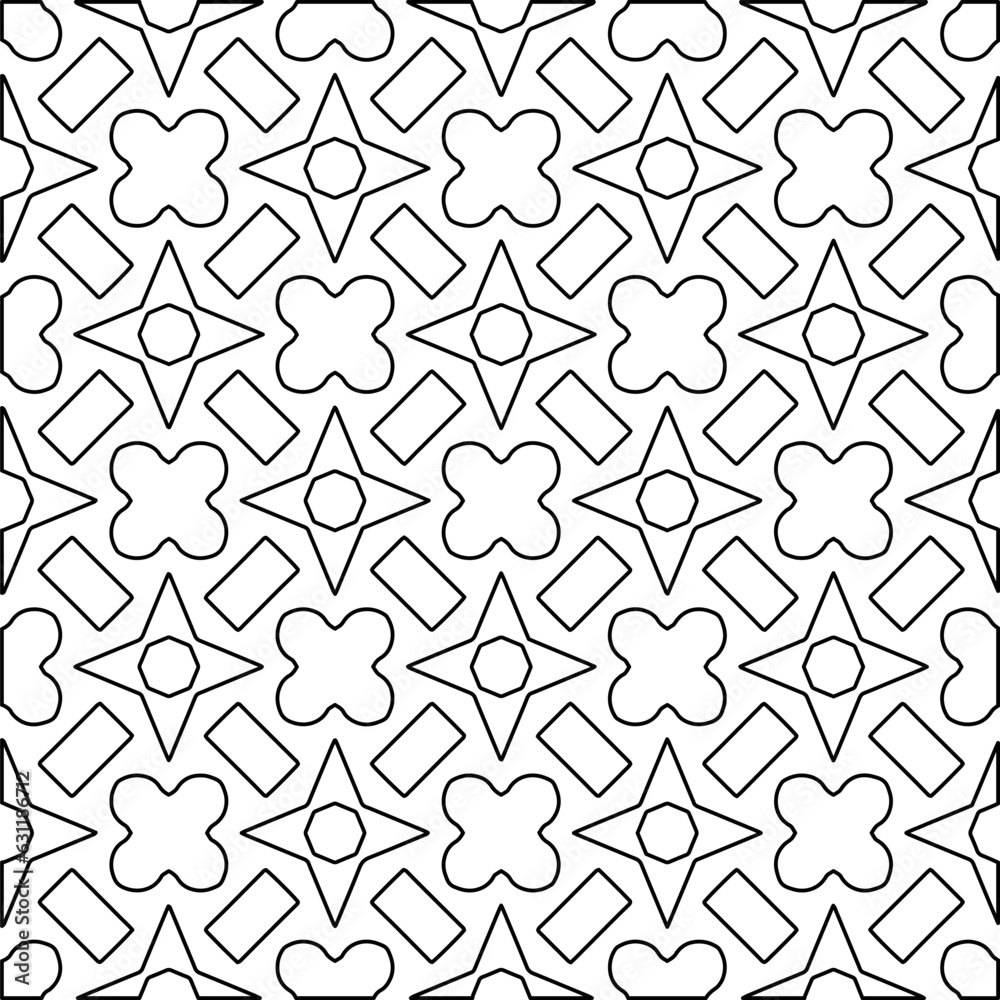 Abstract background with figures from lines. black and white pattern for web page, textures, card, poster, fabric, textile. Monochrome graphic repeating design. Abstract background with figures from lines. black and white pattern for web page, textures, card, poster, fabric, textile. Monochrome graphic repeating design.