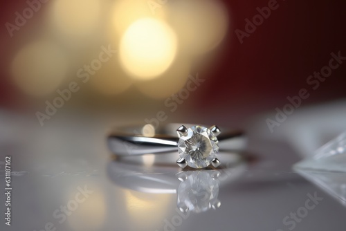 realistic diamond silver ring jewel photography for couple ceremony generative ai