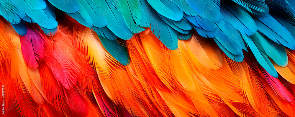 Obraz premium Beautiful colorful feather bird texture background