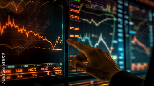 Business people analyze financial data chart trading forex, investing in stock markets.