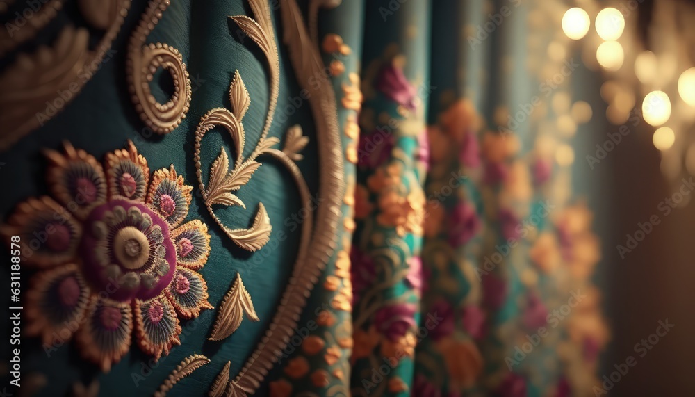 ethnic and traditional indian curtains for regal events generative ai