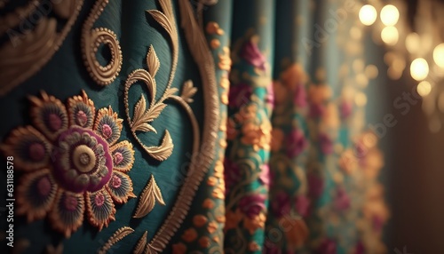 ethnic and traditional indian curtains for regal events generative ai