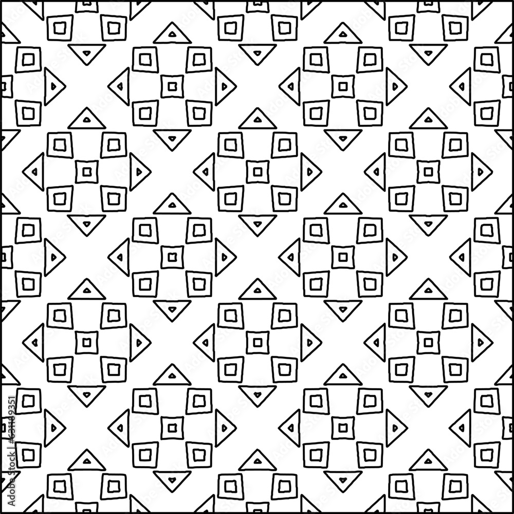Abstract background with figures from lines. black and white pattern for web page, textures, card, poster, fabric, textile. Monochrome graphic repeating design. Abstract background with figures from lines. black and white pattern for web page, textures, card, poster, fabric, textile. Monochrome graphic repeating design.