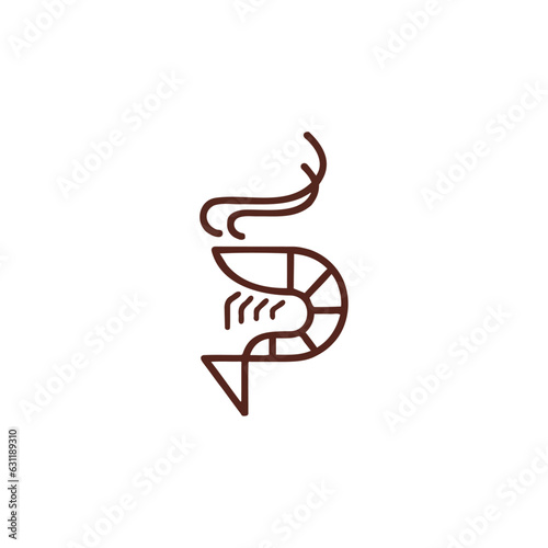 shrimp logo illustration icon
