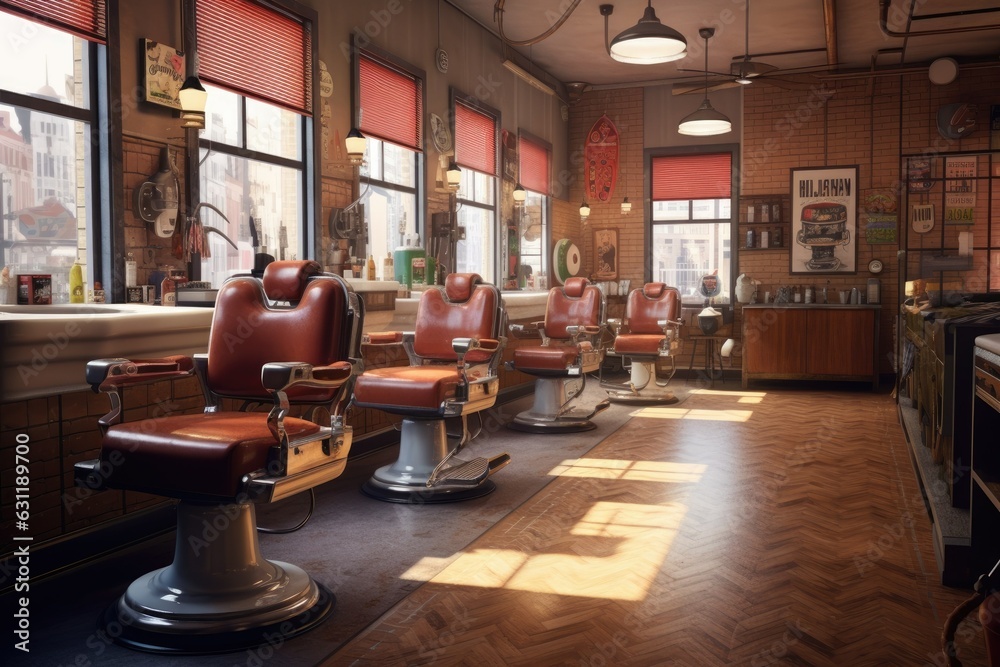 Vintage barber shop. ai generative
