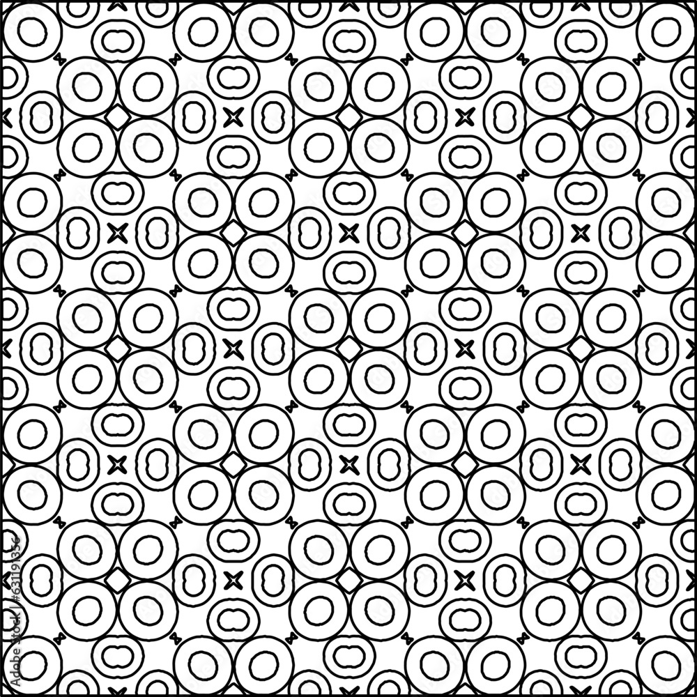 Abstract background with figures from lines. black and white pattern for web page, textures, card, poster, fabric, textile. Monochrome graphic repeating design. Abstract background with figures from lines. black and white pattern for web page, textures, card, poster, fabric, textile. Monochrome graphic repeating design.
