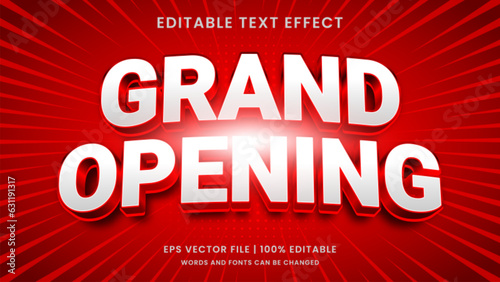 Grand Opening 3d editable text effect