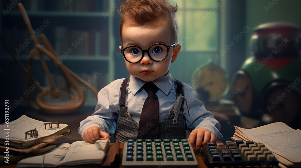 In this image, a stressed baby furrows their brow while trying to ...