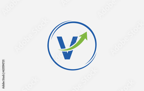 Growth finance logo. Arrow icon vector and financial circle symbol design