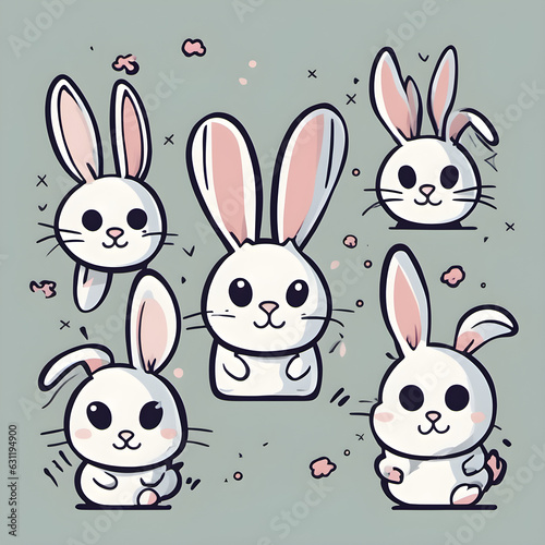 cute bunnies Generate AI