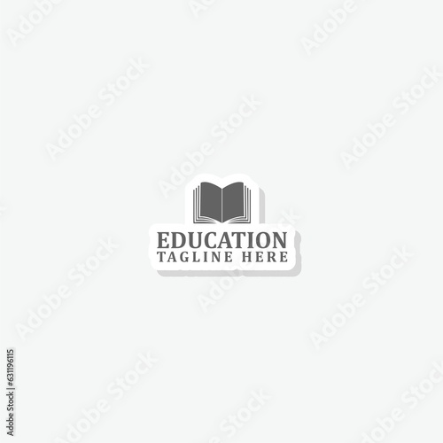 Book education logo template sticker icon