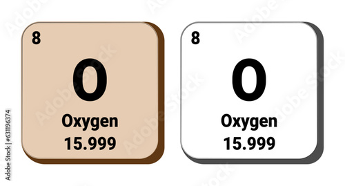 O, Oxygen element vector icon, periodic table element. Vector illustration EPS 10 File. Isolated on white background.