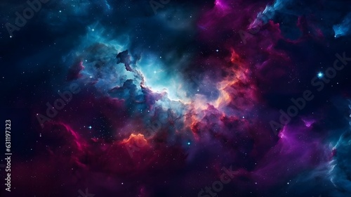 Canvastavla Colorful space galaxy cloud nebula