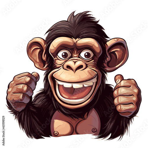 Cartoon Style Chimpanzee , PNG, Illustration © MI coco