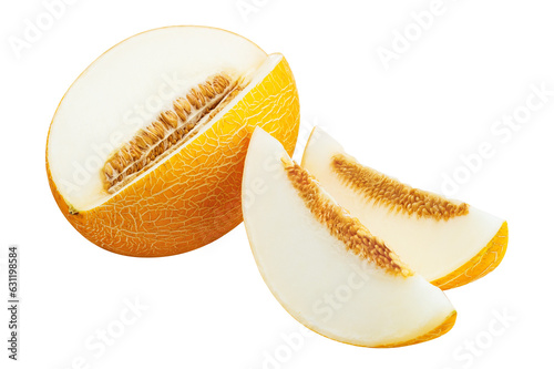 Delicious melon fruit cut out