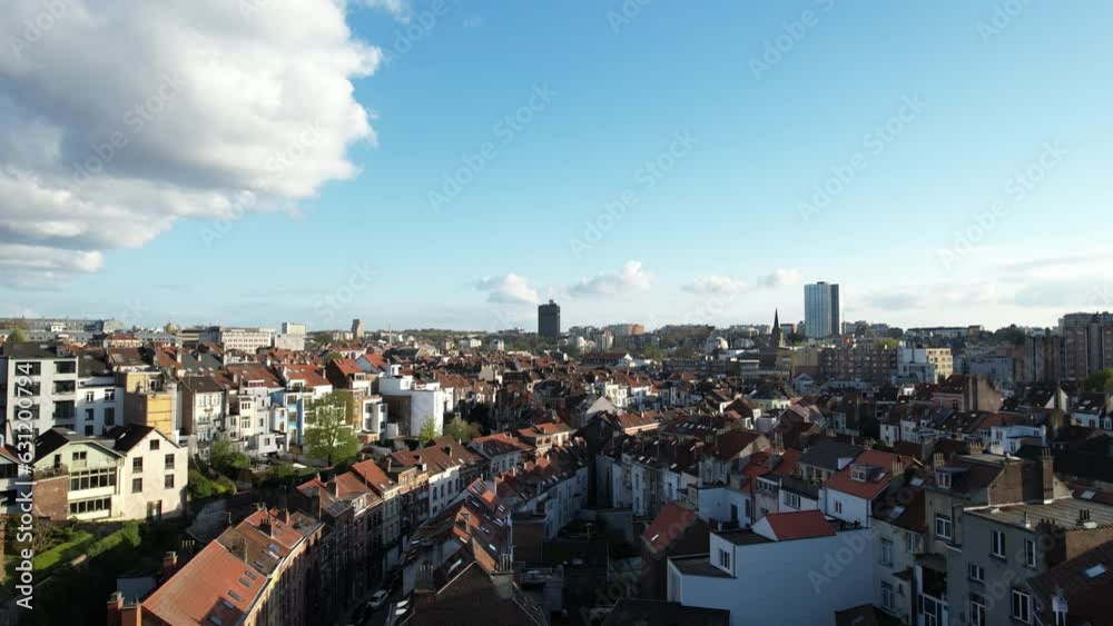 Drone view over a residential area during a sunny day Drone view over a residential area during a sunny day