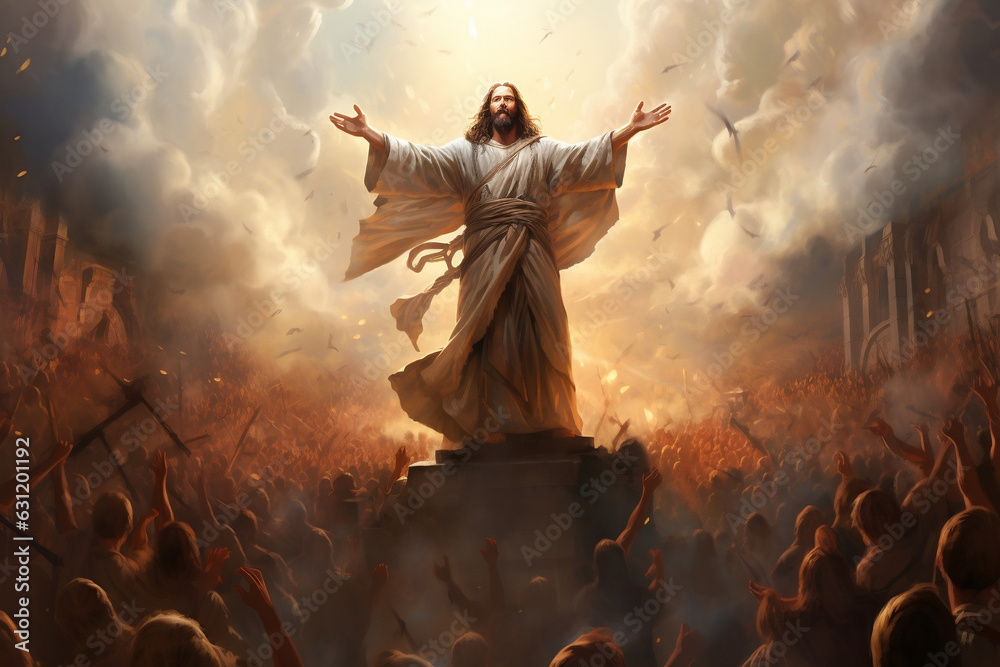 Poster Print Ascension of Jesus Christ A Divine Journey Beyond Earth 40x26.7 cm
