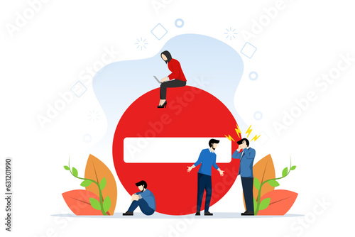 Business concept vector illustration, problems at work, stress, job, burnout, emotion, frustration, weakness, bad corporate culture. toxic work environment. work under pressure. vector illustration.