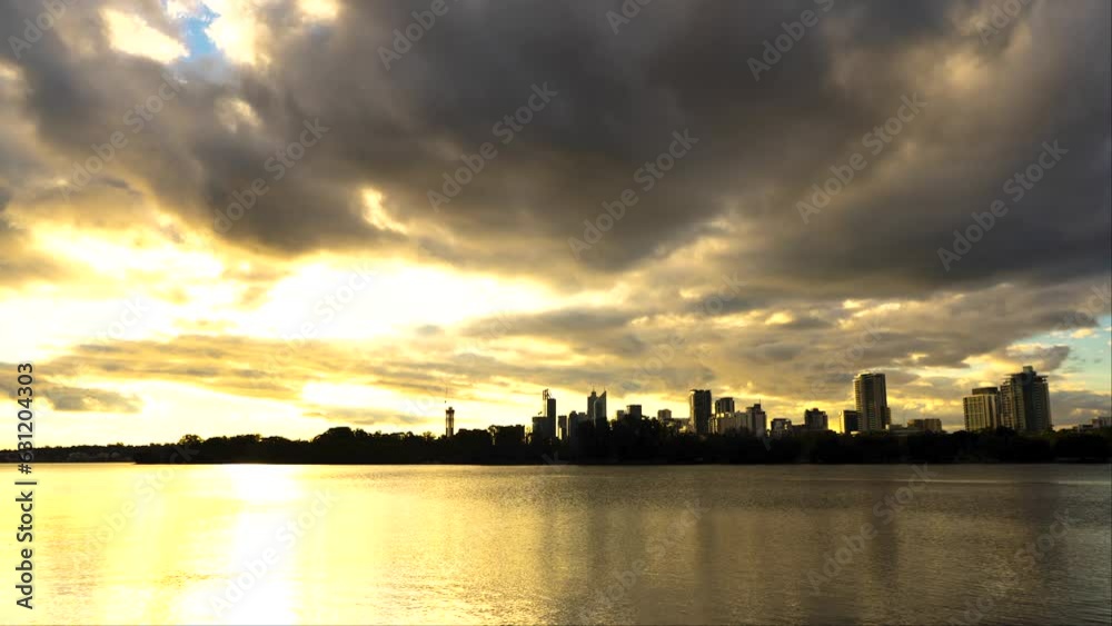 4K Beautiful Sunset Timelapse of Perth City at Foreshore 4K Beautiful Sunset Timelapse of Perth City at Foreshore
