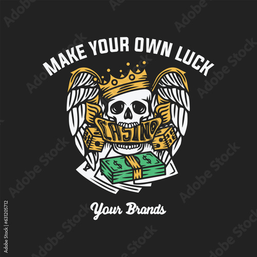 Casino tee graphics vector.