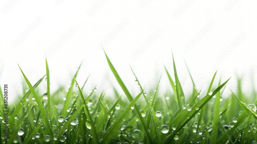 Obraz premium A close up of some grass with water droplets.