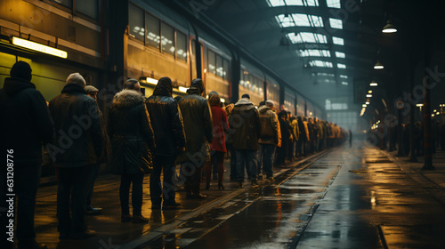 people waiting in a row