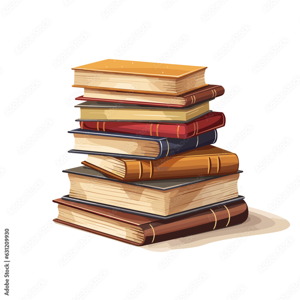 Stack of books on white background, vector Stack of books on white background, vector