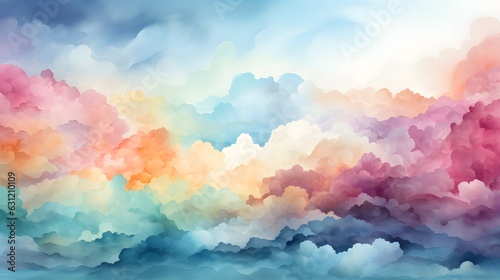 Radiant Pools: Deepening Watercolor Backgrounds with Rich Hues. Generated by AI.