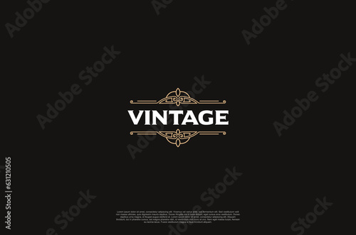 Old vinatage label ornament logo antique label decorations. Vector design element