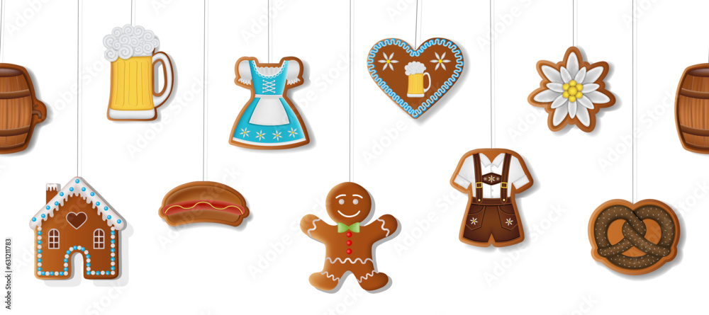 oktoberfest seamless border with gingerbread cookies oktoberfest seamless border with gingerbread cookies