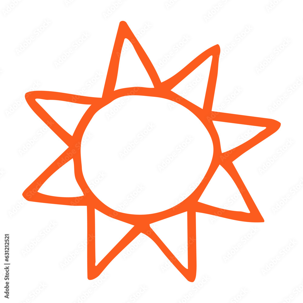 Hand drawn Sun painted with ink brush Hand drawn Sun painted with ink brush