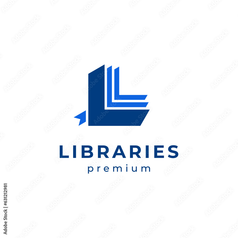 letter L with book for library logo design letter L with book for library logo design
